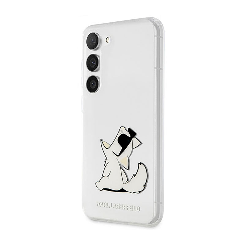 Karl Lagerfeld Choupette Fun – dėklas, skirtas Samsung Galaxy S23+ (skaidrus)