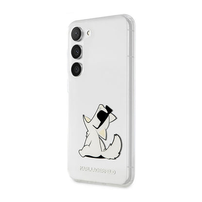 Karl Lagerfeld Choupette Fun – dėklas, skirtas Samsung Galaxy S23+ (skaidrus)