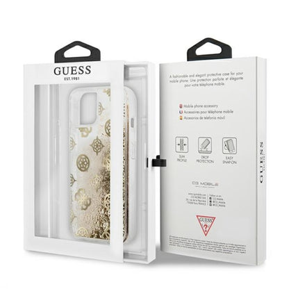 Guess Peony Liquid Glitter – dėklas skirtas iPhone 13 mini (auksinės spalvos)