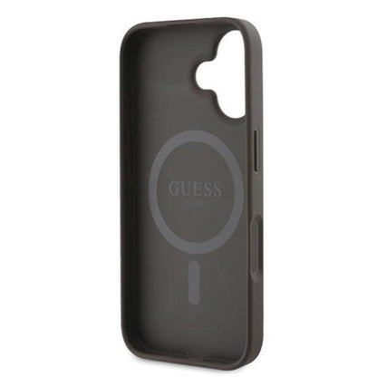 Guess 4G Ring Classic Logo MagSafe - dėklas, skirtas iPhone 16 Plus (rudas)