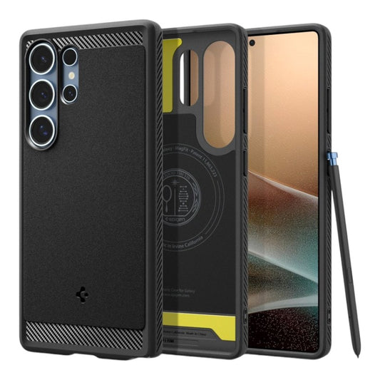 Spigen Rugged Armor Mag MagSafe – Dėklas, skirtas „Samsung Galaxy S25 Ultra“ (matinis juodas)