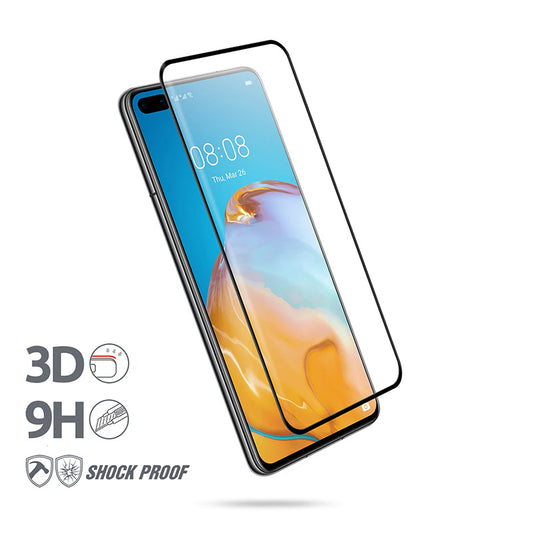 Crong 3D Armour Glass 9H viso ekrano grūdintas stiklas Huawei P40 + montavimo rėmelis