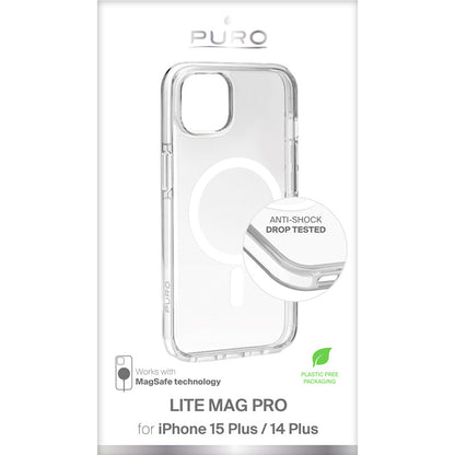 PURO LITEMAG PRO – dėklas, skirtas „iPhone 15 Plus“ su „MagSafe“ (skaidrus)