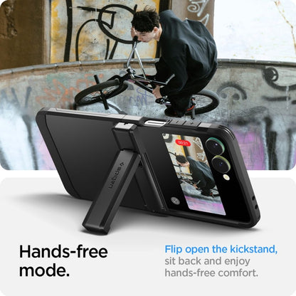 Spigen Tough Armor Pro Mag MagSafe – dėklas, skirtas Samsung Galaxy Z Flip 7 (juodas)