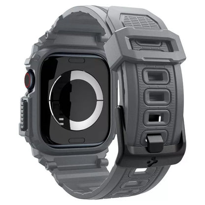 Spigen Rugged Armor Pro – dirželis su dėklu, skirtas „Apple Watch 10“ 46 mm (tamsiai pilka)