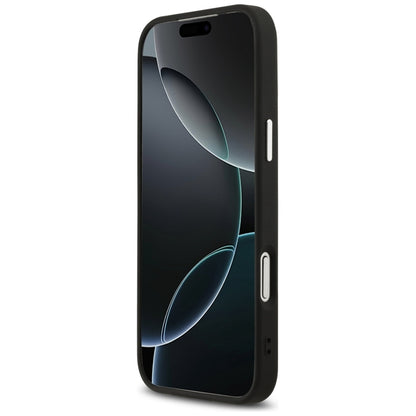 Guess Trikampio logotipo MagSafe dėklas iPhone 17 Pro Max (Juodas)