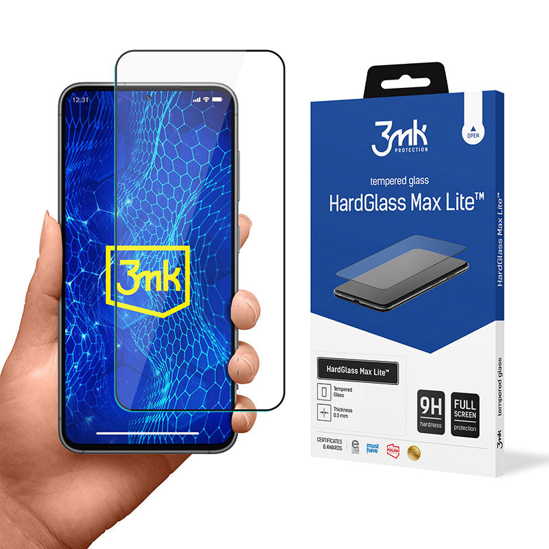 3mk HardGlass Max Lite – Grūdintas stiklas, skirtas Samsung Galaxy S24+ (Juoda)
