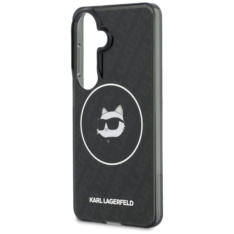 Karl Lagerfeld IML Pasikartota Choupette MagSafe - Samsung Galaxy S26 dėklas (juodas)