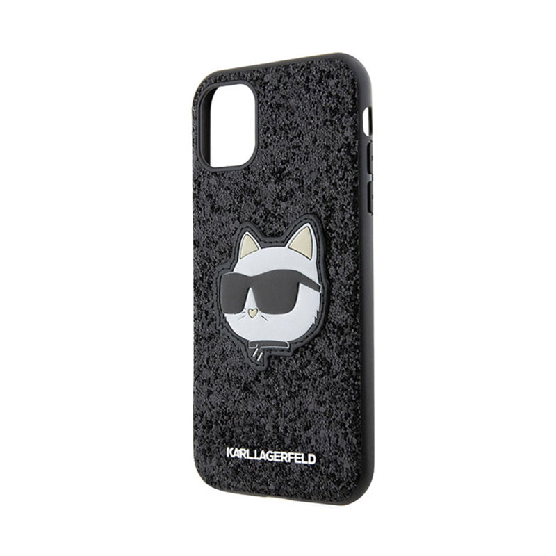 Karl Lagerfeld NFT Glitter Choupette Patch – dėklas iPhone 11 (juoda)