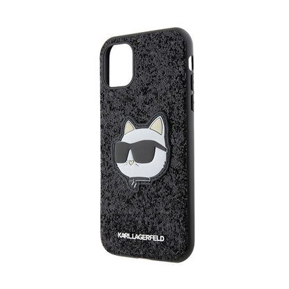 Karl Lagerfeld NFT Glitter Choupette Patch – dėklas iPhone 11 (juoda)