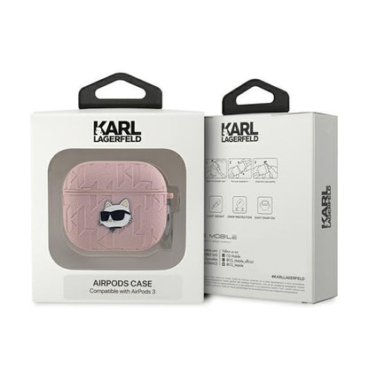 Karl Lagerfeld Monogram Choupette Head - „AirPods 3“ dėklas (rožinis)