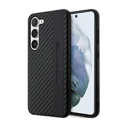 AMG Carbon Stripe & Embossed – dėklas, skirtas „Samsung Galaxy S23+“ (juodas)