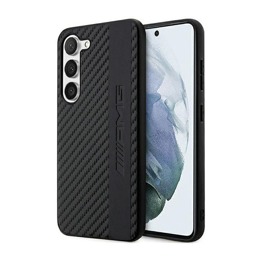 AMG Carbon Stripe & Embossed – dėklas, skirtas „Samsung Galaxy S23+“ (juodas)