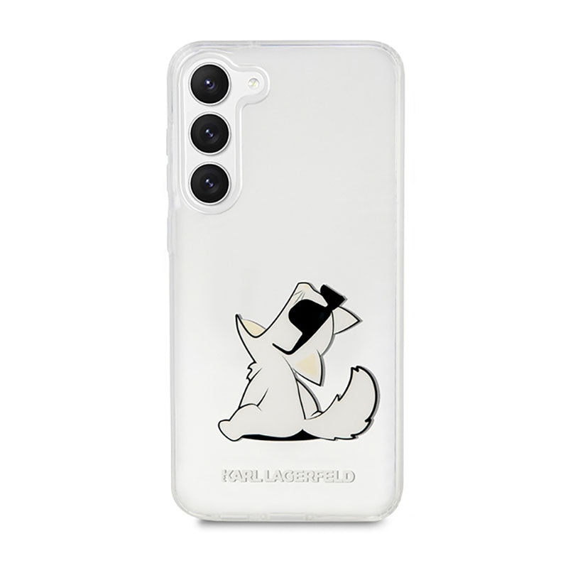 Karl Lagerfeld Choupette Fun – dėklas, skirtas Samsung Galaxy S23+ (skaidrus)