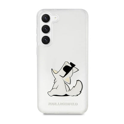 Karl Lagerfeld Choupette Fun – dėklas, skirtas Samsung Galaxy S23+ (skaidrus)