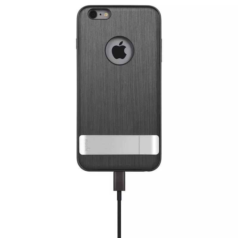 Moshi iGlaze Kameleon – kietas dėklas su stovu, skirtas iPhone 6s Plus / iPhone 6 Plus (plieno juodas)