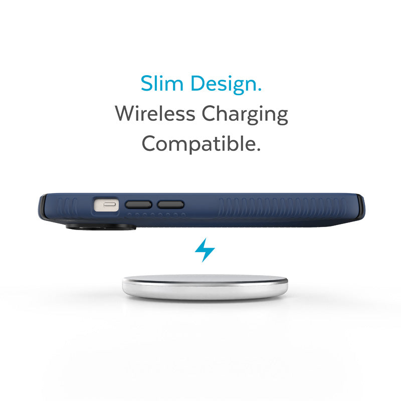 Presidio2 Grip – dėklas, skirtas „iPhone 15 Plus / 14 Plus“ su „MICROBAN“ danga (pajūrio mėlyna / juoda / balta)