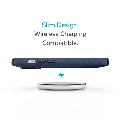 Presidio2 Grip – dėklas, skirtas „iPhone 15 Plus / 14 Plus“ su „MICROBAN“ danga (pajūrio mėlyna / juoda / balta)