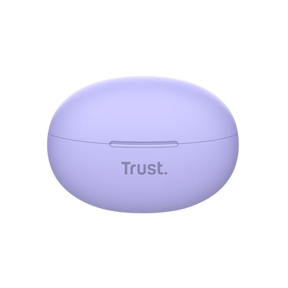 Trust Yavi – belaidės Bluetooth TWS ausinės su įkrovimo dėklu ir ENC (violetinės spalvos)