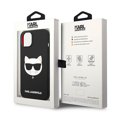 Karl Lagerfeld Choupette Head MagSafe Silicone – dėklas, skirtas „iPhone 14 Plus“ (juodas)