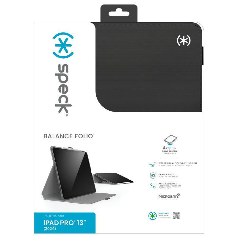 Speck Balance Folio – dėklas, skirtas iPad Pro 13" M5 (2025) / iPad Pro 13" M4 (2024) (juodas)
