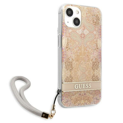 Guess Flower Cord - „iPhone 13 mini“ dėklas (auksinis)