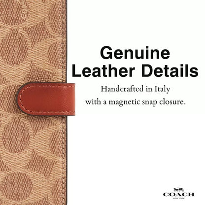 Dėklas Coach Folio Signature C – 2-in-1 dėklas su atverčiamu dangteliu iPhone 15 Pro Max (įdegio spalvos)