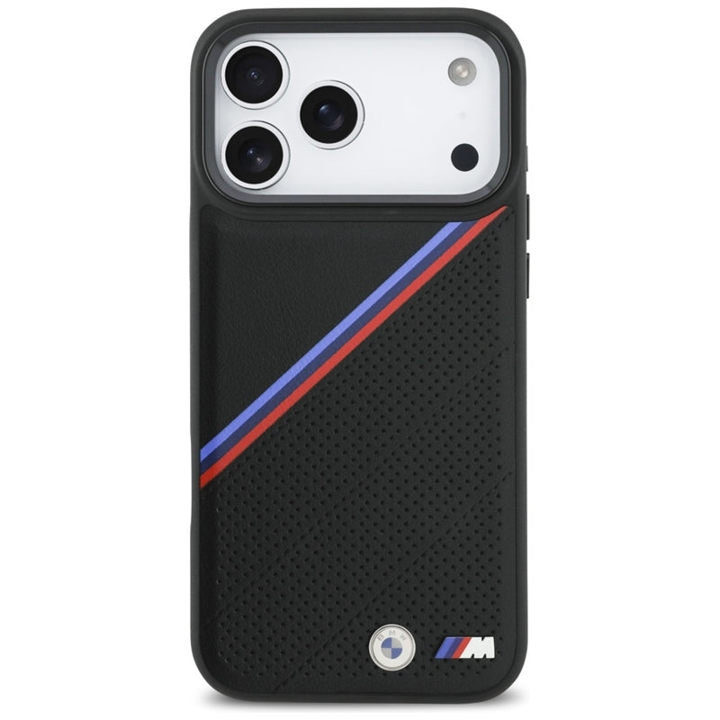 BMW M Tricolor Metal Logo MagSafe - iPhone 17 Pro Max dėklas (Juodas)