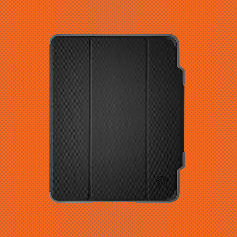 STM Dux Plus – Tvirtas dėklas, skirtas iPad 11 colių (2025) / 10,9 colių (2022) MIL-STD-810G, su Apple Pencil laikikliu (juodas) EDU/COM versija