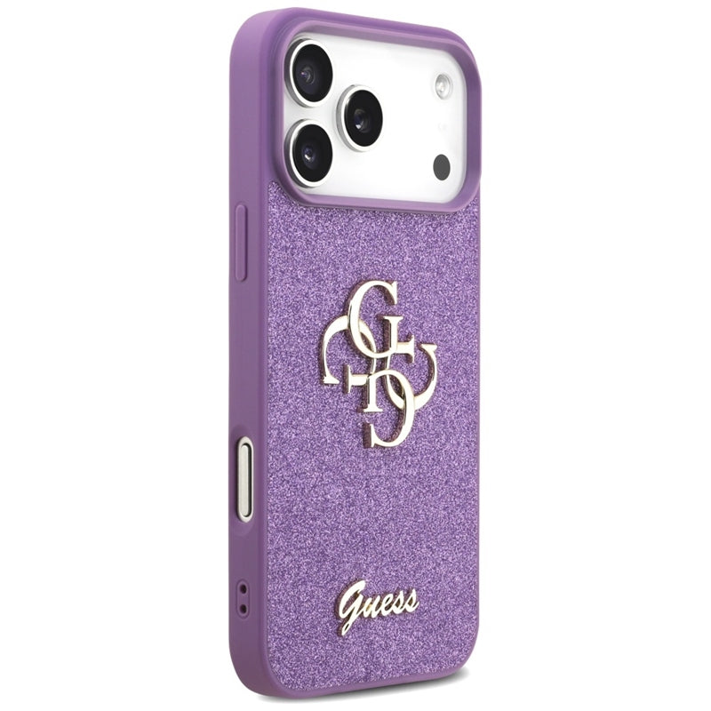 Guess Fiksuotas Blizgučių Dydis 4G - Dėklas iPhone 17 Pro Max (alyvinis)