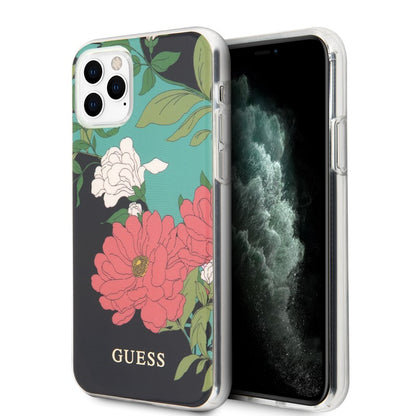 Guess Flower Case N1 – dėklas, skirtas „iPhone 11 Pro“ (juodas)