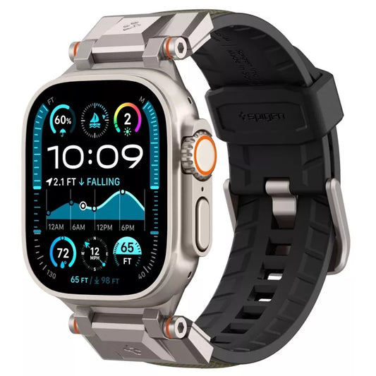 Spigen DuraPro Armor – Apyrankė, skirta Apple Watch 44/45/46/49 mm (karinė žalia)