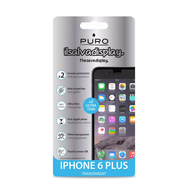 PURO dvi ekrano apsauginės plėvelės – iPhone 6s Plus / iPhone 6 Plus