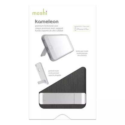 Moshi iGlaze Kameleon – kietas dėklas su stovu, skirtas iPhone 6s Plus / iPhone 6 Plus (plieno juodas)