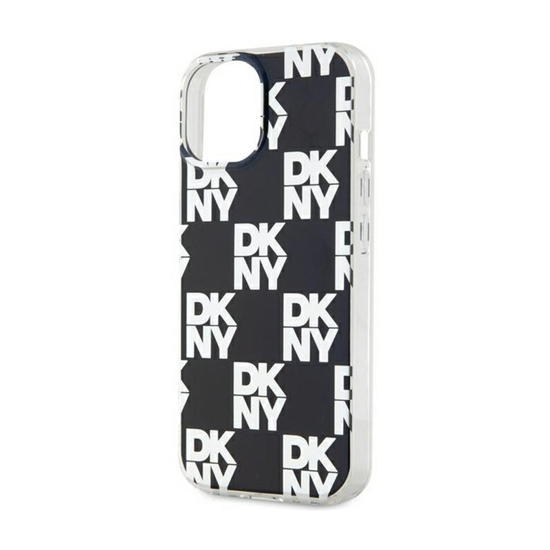 "DKNY IML Checkered Mono Pattern" dėklas iPhone 15 Plus / 14 Plus (juodas)