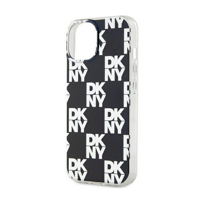 "DKNY IML Checkered Mono Pattern" dėklas iPhone 15 Plus / 14 Plus (juodas)