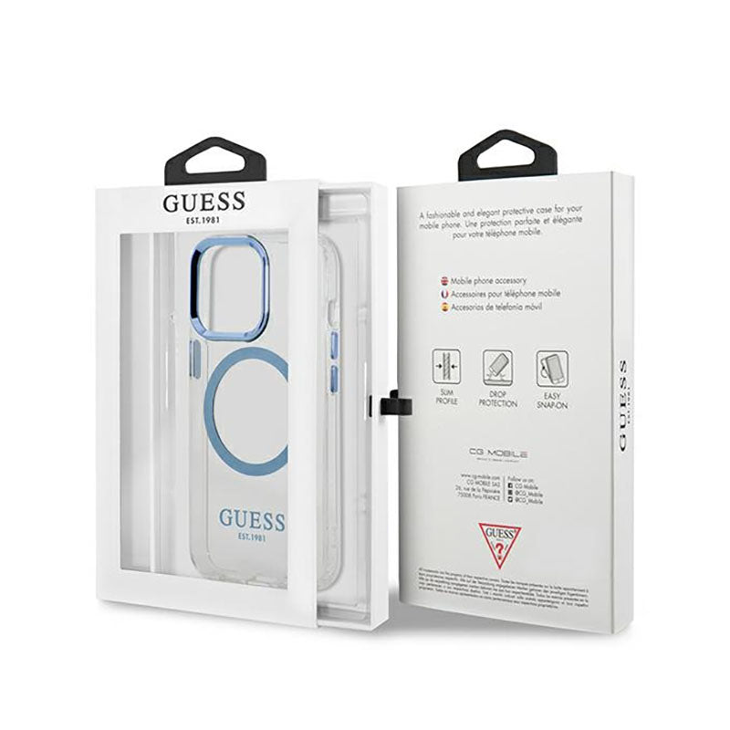 Guess Metal Outline MagSafe – "Clear" dėklas, skirtas "iPhone 13 Pro"