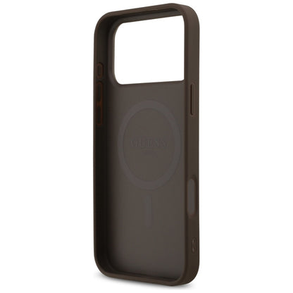 Guess 4G Printed Stripes MagSafe - Dėklas iPhone 17 Pro Max (ruda)