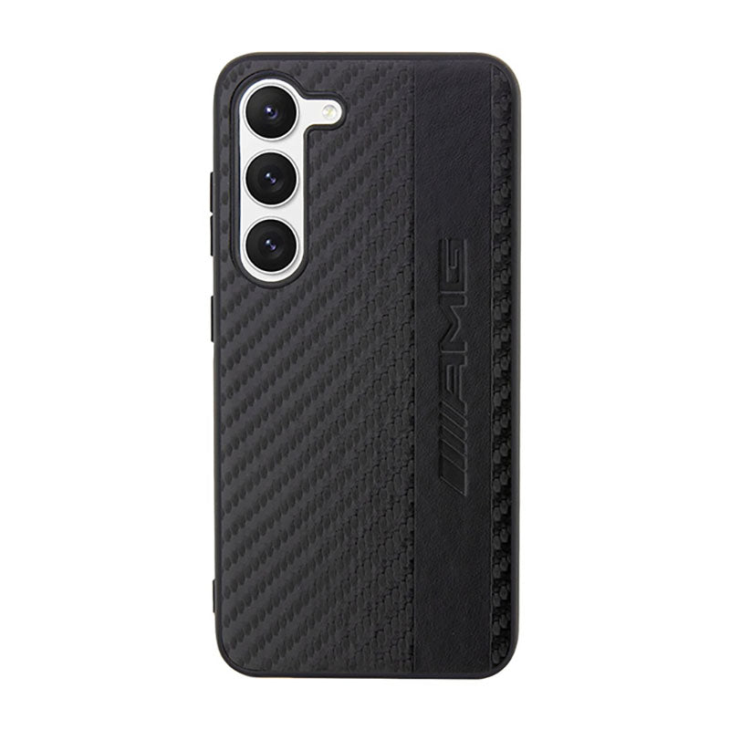 AMG Carbon Stripe & Embossed – dėklas, skirtas „Samsung Galaxy S23+“ (juodas)