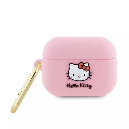 „Hello Kitty“ silikoninis 3D „Kitty Head“ dėklas, skirtas „AirPods Pro 2“ (rožinis)