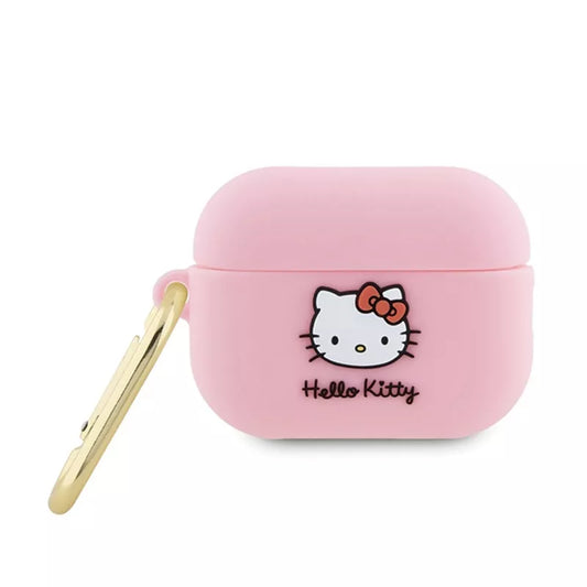 „Hello Kitty“ silikoninis 3D „Kitty Head“ dėklas, skirtas „AirPods Pro 2“ (rožinis)