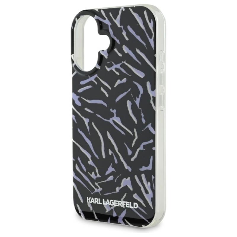 Karl Lagerfeld Zebra su virve - dėklas skirtas iPhone 16 (violetinis)