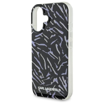 Karl Lagerfeld Zebra su virve - dėklas skirtas iPhone 16 (violetinis)