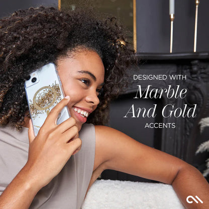 Case-Mate Karat MagSafe - Dėklas iPhone 15 / iPhone 14 / iPhone 13 su aukso dekoracijomis (Marmuras)