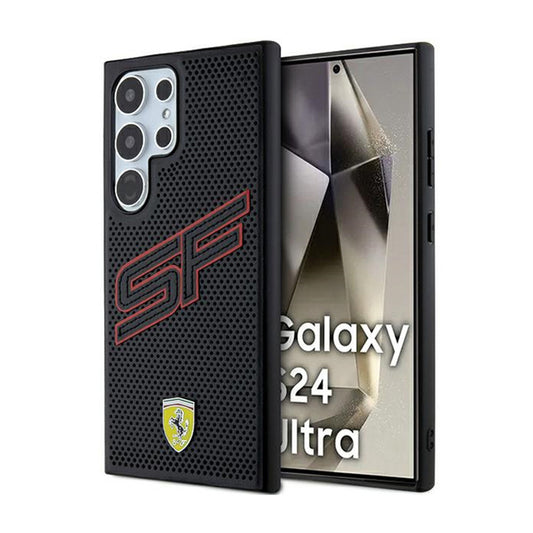 Ferrari Big SF Perforated – dėklas Samsung Galaxy S24 Ultra (juodas)