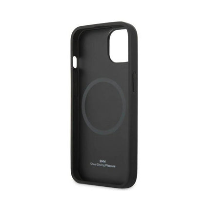 BMW Signature Logo Imprint MagSafe – dėklas, skirtas iPhone 14 Plus (Juodas)