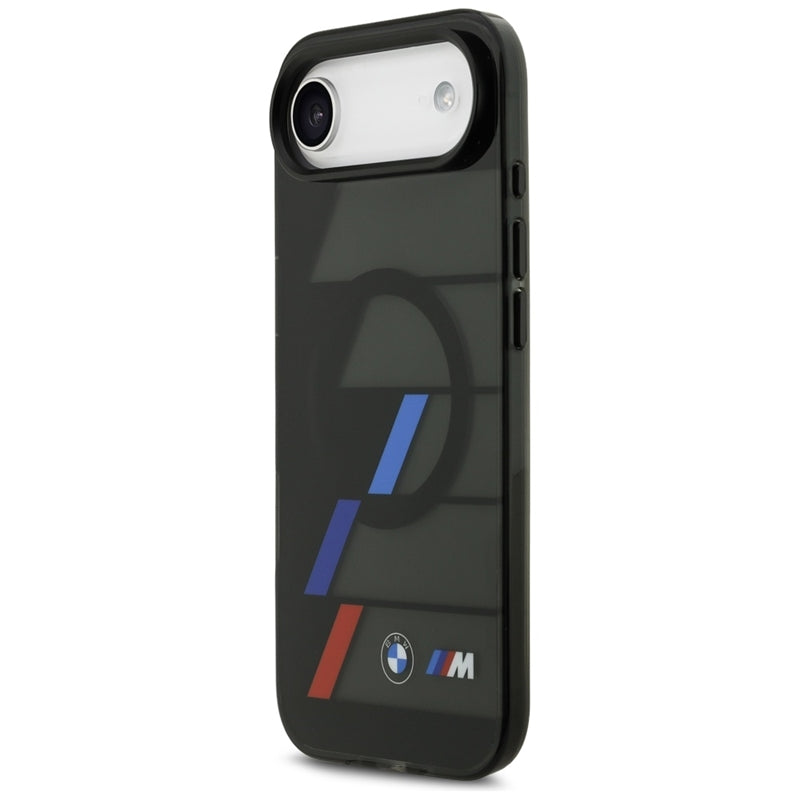BMW M IML metaliniai mygtukai, trys spalvos, MagSafe – iPhone Air dėklas (juodas)