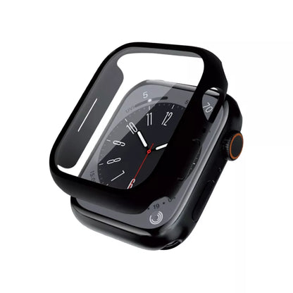 Crong Hybrid laikrodžio dėklas – dėklas su stiklu, skirtas „Apple Watch“ 41 mm (juodas)
