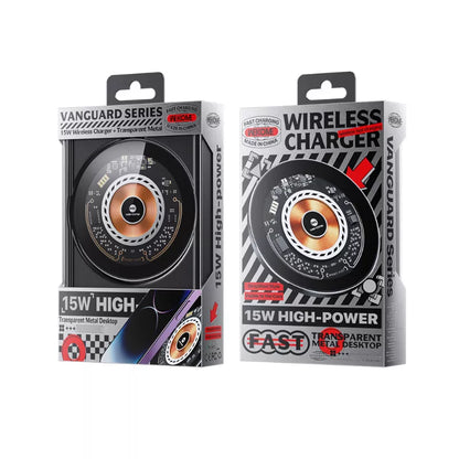 WEKOME WP-U164 serija "Vanguard" - Qi 15W belaidis indukcinis įkroviklis (Juoda)