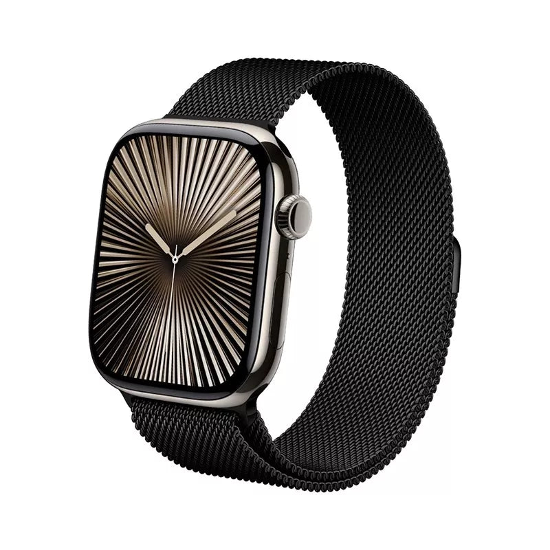 "Crong Milano Steel" - Nerūdijančio plieno dirželis "Apple Watch" 44/45/46/49 mm (juodas)